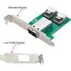 Cablecc dviejų prievadų mini sas hd sff-8644 į vidinį mini sas sff-8087 pcba moterišką adapterį su žemo profilio laikikliu