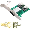 Cablecc dviejų prievadų mini sas hd sff-8644 į vidinį mini sas sff-8087 pcba moterišką adapterį su žemo profilio laikikliu