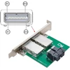 Cablecc dviejų prievadų mini sas sff-8088 į vidinį sas hd sff-8643 pcba moterišką adapterį su žemo profilio laikikliu
