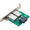 Cablecc dviejų prievadų mini sas sff-8088 į vidinį sas hd sff-8643 pcba moterišką adapterį su žemo profilio laikikliu