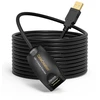 Cablecreation Gold (ilgas 16 pėdų) itin spartus Usb 2.0 aktyvusis ilgintuvas, Usb 2.0 ilgiklis Usb A-male į A-female kabelis, 5 m/16 pėdų, juodas