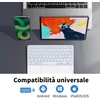 Cacoe bluetooth klaviatūra su jutikliniu kilimėliu, [italų klaviatūra] belaidė su 7 spalvų apšvietimu, suderinama su ios, android planšetėmis, windows 10 colių, balta