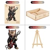 Dėlionė Cadeaujoie Rock Cat medinis galvosūkis suaugusiems, medinis galvosūkis suaugusiems, medinis galvosūkis su netaisyklingos unikalios formos detalėmis, medinis galvosūkis su medine dovanų dėžute