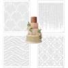Cake Stencil, buttercream, 4 gražių ir daugkartinių tortų trafaretų rinkinys, tortų trafaretai, plastikiniai reljefiniai trafaretai tortų dekoravimui, dekoravimas
