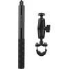 Camnoon 28 cm - 115 cm reguliuojamo ilgio juodas asmenukių lazda motociklui dviračiui nematoma asmenukių lazda su 1/4 colio sriegiu, vairo laikikliu, montavimo rinkiniu, skirtas insta360 one x/one/evo kamerai