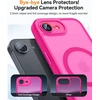 Canshn dėklas, skirtas iphone 16e su kameros apsauga, skirtas magsafe (aukščiausia karinė apsauga ir magnetinė jėga), itin patvarus dėklas, skirtas iphone 16e, atsparus smūgiams, ryškiai rožinis