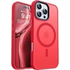 Canshn magnetinis dėklas, skirtas iphone 16 pro, su magsafe [aukščiausia magnetinė adsorbcija] [karinė apsauga] apsauginis dėklas velvet touch matt anti-scratch mobiliojo telefono dėklas iphone 16 pro dėklas, raudonas