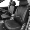 Car High universalus sėdynių užvalkalų komplektas – juodi automobiliniai sėdynių užvalkalai priekinei ir galinei sėdynėms su oro pagalve – dirbtinės odos automobilinių sėdynių apsauginis užvalkalų komplektas, 11 dalių