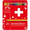 Caran D'ache Swisscolor spalvoti pieštukai metalinėje dėžutėje (18 vnt.)