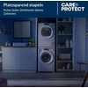 Care+protect universalus tarpinis rėmas su ištraukiama baze skalbimo mašinoms ir džiovyklėms, tinkamas prietaisams, kurių gylis 47–62 cm, vietą taupantis, baltas, kvadratinis priekis