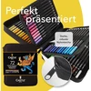 Castle Art Supplies 72 spalvų pieštukų rinkinys, aukštos kokybės spalvoti šerdelės su minkštu pagrindu patyrusiems menininkams, profesionalams ir spalvų menininkams, tvirtas užtrauktuku užsegamas dėklas
