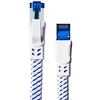 Cat 8 Lan kabelis 2m, 40gbps/2000mhz, plokščias S/ftp, paauksuoti Rj45