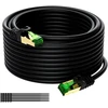 Šakotuvas Cat 8 tinklo kabelis 15m, 40gbps, S/ftp, lauko/vidaus, žalias