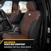 Cat Caterpillar Meshflex automobilinės sėdynių užvalkalai automobiliams, sunkvežimiams ir visureigiams (2 vnt. komplektas) - juodi/rudi automobilinių sėdynių užvalkalai priekinėms sėdynėms, sunkvežimių sėdynių apsaugos su patogiu tinkleliu nugaroje, autom