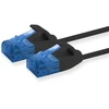 Cat6 tinklo kabelis 1m, juodas, plonas, lankstus, 1000 Mbit/s