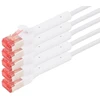 Cat.6a tinklo kabelis 0.25m, 5 vnt., 90 laipsnių kampas, 10 Gbps, baltas