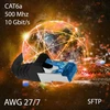 Cat6a tinklo kabelis 0.5m baltas (5 vnt.) Sftp Pimf 10 Gb/s