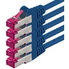 Šakotuvas Cat6a tinklo kabelis 7,5m, mėlynas, 5 vnt., S-ftp, 10gbps