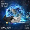 Cat.7 tinklo kabelis 0.5m juodas S-ftp Lszh Pimf 10gbps Rj45