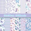Cc home 24 lapų violetinės spalvos drugelio rašto scrapbooking popierius, 12 dizainų dvipusis 30 x 30 cm kvadratas, rankdarbiai ir dekoravimas