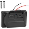 Cerrxian 12v/24v Rv Usb lizdas, montuojamas ant sienos, 36w dvigubas greitas įkrovimas Qc3.0 Usb A prievado automobilinis įkroviklis su mygtuko jungikliu, atsparus vandeniui greitas įkroviklis, kelių prievadų maitinimo šaltinis (dvigubas Usb C)