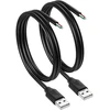 Cerrxian 2 vnt. trumpas 4 kontaktų tuščias Usb A male kabelis, 90 laipsnių 24awg Usb 2.0 male į pliką kabelį, atviro galo maitinimo ir duomenų pakeitimo remonto ilgintuvas, 0,5 m
