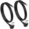 Cerrxian 2 vnt. trumpas 4 kontaktų tuščias Usb A Male kabelis, 90 laipsnių 24awg Usb 2.0 Male į Bare kabelis, atviro galo maitinimo ir duomenų pakeitimo remonto ilgintuvas, 0,5 m (žemyn)