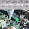 Cersaty® E-clip fiksavimo žiedų rinkinys 1.5/2/3/4/5/6/7/8/9/10 mm, fiksavimo poveržlių asortimentas guolių ir skriemulių tvirtinimui, 200 vnt.