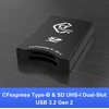 Cfexpress/sd kortelių skaitytuvas Usb C, dviejų lizdų Usb 3.2 (10 Gbps) Cfexpress Type B kortelių skaitytuvo adapteris, suderinamas su Android/windows/mac Os/linux, su Usb C į Usb C/usb A laidu