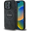 Cg mobile guess hc telefono dėklas, skirtas iphone 16 pro max, patvarus, atsparus smūgiams, suderinamas su magsafe, pu 4g ring classic logo dėklas, juodas