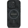 Cg mobile guess hc telefono dėklas, skirtas iphone 16 pro max, patvarus, atsparus smūgiams, suderinamas su magsafe, pu 4g ring classic logo dėklas, juodas
