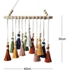 Champracer macrame sienos dekoracija, boho dekoratyvinis macrame gobelenas, spalvotas austas sienos gobelenas su mediniais karoliukais, stilingas gobelenas, kutų girlianda miegamajam, svetainei, vaikų kambariui