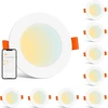 Changm Led įleidžiamas prožektorius 230 V išmanus Led lubų šviestuvas Alexa Bluetooth lubų prožektoriai plokščias 8 W Ip44 3 colių šilta balta į šalta balta 2700 K - 6000 K įleidžiamų prožektorių rinkinys iš 8