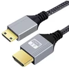 Chenyang Hdmi 2.0 kabelis, hdmi kištukas į mini hdmi kištuką 4k @ 60hz itin greitas paauksuotas pintas nailoninis kabelis 0,3 m televizoriui, monitoriui, kompiuteriui