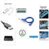 Chenyang pagrindinės plokštės 19/20 kontaktų 1 į 2 Usb 3.0 korpuso galinio skydelio kabelis su 12 cm Pci-e lizdo laikikliu 0,5 m