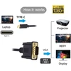 Chenyang usb c į vga kabelis, usb 3.1 type c šaltinis į vga rgb 1080p 60hz monitoriaus kabelis nešiojamam kompiuteriui 1.8 m