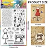Chgcraft vintažiniai siuvimo teksto skaidrūs antspaudai manekeno siuvimo mašina skaidrus silikoninis antspaudas retro fono skaidrus antspaudas kortelių gamybai dekoravimui scrapbooking'ui