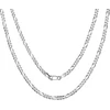 Chicsilver 925 sidabro 3 mm/5 mm moteriškas figaro grandinėlės madingas vėrinys be pakabuko vyrams ir moterims