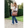 Childhome, kūdikio vystymo krepšys, mommy bag, kūdikio vystymo kilimėlis, daug skyrių, vežimėlio tvirtinimo detalės, peties dirželis, veganiška oda, 22l, mommy club signature, tamsiai ruda, tamsiai ruda