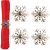 Christmas Concepts® 4 auksiniai servetėlių žiedai – prabangus kalėdinis servetėlių laikiklis – stalo dekoracija (snaigė)