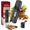 Circle Joy elektrinis pipirų malūnėlis su baterijomis, 120 ml talpa, reguliuojamas rupumas ir balta led lemputė, juodas