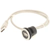 Club 23.001.557 Usb lizdas iš nerūdijančio plieno su priekine ir galine dalimis, 1 x Usb A tipo moteriškas lizdas – 1 x A tipo vyriškas Usb 2.0 kabelis, ilgis: 60 cm; metalinis