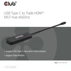 Club3d Mst šakotuvas Usb 3.2 Type C 3x Hdmi 4k60hz Male / Bu Retail