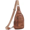 Cluci krūtinės krepšys moterims, crossbody krepšys, sling krepšys, pu oda, skirtas vyrams ir moterims, mažas krepšys per petį, sportinis krepšys, juosmens krepšys, krepšys ant diržo, plati juosta kelionėms lauke, 3202-bruan, sling
