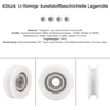 Cnbtr plastiku dengtas u formos griovelio kreipiamasis guolio skriemulys, 34 mm išorinis skersmuo, 8 mm vidinis skersmuo, 10,5 mm storis, maksimali apkrova 79 kg, 4 vnt.