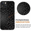 Coalbooliy telefono dėklas, skirtas iphone 13, 6,1 colio, estetiškas leopardo rašto dizainas, juodas minkštas tpu silikoninis smūgiams atsparus kameros apsaugos dėklas, itin plonas dėklas mergaitėms, 04