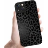 Coalbooliy telefono dėklas, skirtas iphone 13, 6,1 colio, estetiškas leopardo rašto dizainas, juodas minkštas tpu silikoninis smūgiams atsparus kameros apsaugos dėklas, itin plonas dėklas mergaitėms, 04