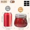 Comsaf 500 ml stiklainiai su atlenkiamu dangteliu, 6 vnt., maži dryžuoti stiklainiai su atlenkiamu dangteliu, sandarūs stiklainiai su dangteliu virtuvei, arbatai, makaronams, cukrui, pupelėms, sausainiams, stiklainiai su atlenkiamu dangteliu