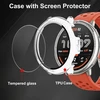 Conapika dėklas, skirtas Amazfit Active 2 su grūdintu stiklu, 2 vnt., pilnas padengimas, smūgiams atsparus Tpu stiklo apsauginis dėklas, itin plona ekrano apsauga, įbrėžimams atsparus apsauginis dėklas, juodas +