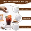 Connection baltas porcelianinis pieno ąsotėlis, mažas 50 ml keramikinis pieno ąsotėlis be rankenos, mini ąsotėlis grietinėlei, pienui, padažams, kavinėms, virtuvei, biurui, barui